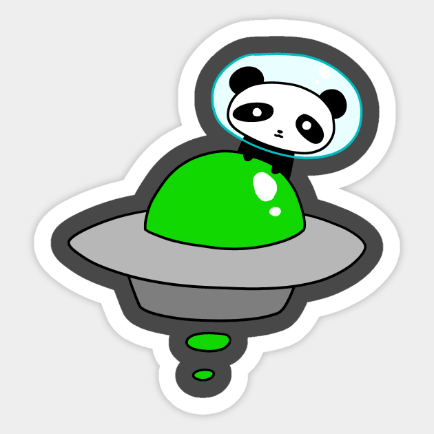 Little UFO Panda Sticker by saradaboru